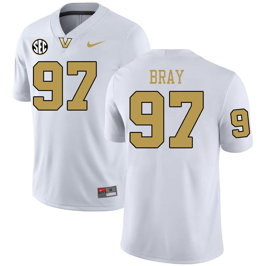 Vanderbilt Commodores #97 Hayden Bray College Football Jerseys 2024 Uniforms Stitched-White